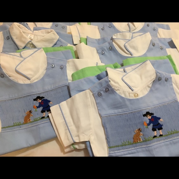 Spring, Summer, Easter Smocked Shortall 2 Set boys - Picture 6 of 6